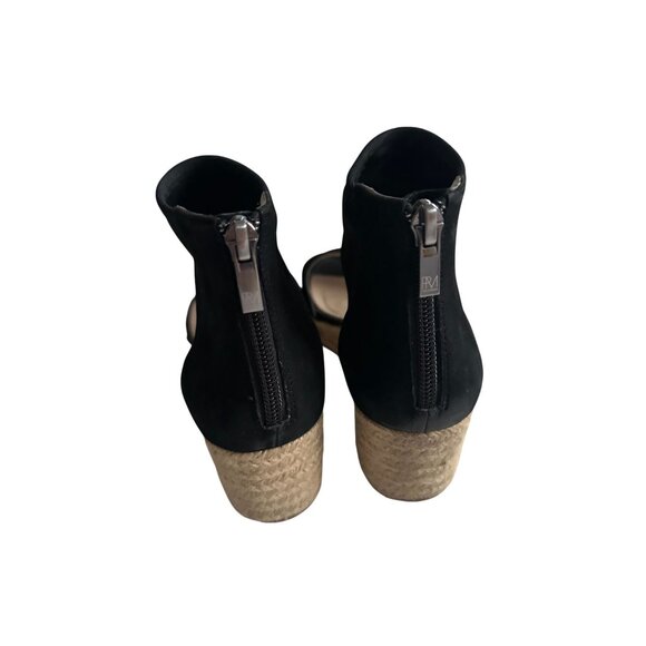 PELLE MODA Womens Black Espadrille Wedges Size 6.5 - Picture 5 of 9